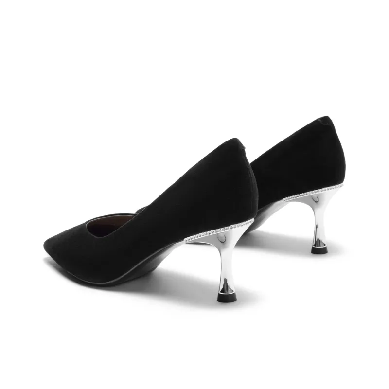 Hotwind Slim Heel High Heels 6cm Women's Black-3