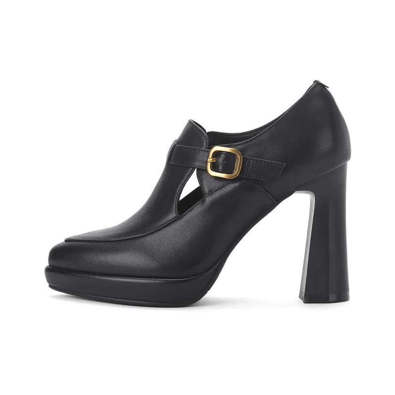 PIERCE GENTRY Chunky Heel High Heels 10cm Women's-0