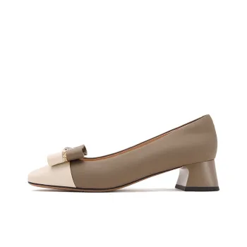 Satchi Chunky Heel High Heels 4cm Women's Khaki