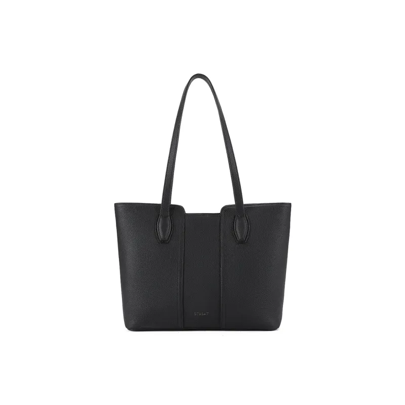 ST&SAT Cow Leather Shoulder Bag Regular Women's Cream Apricot/Ecru Black-19