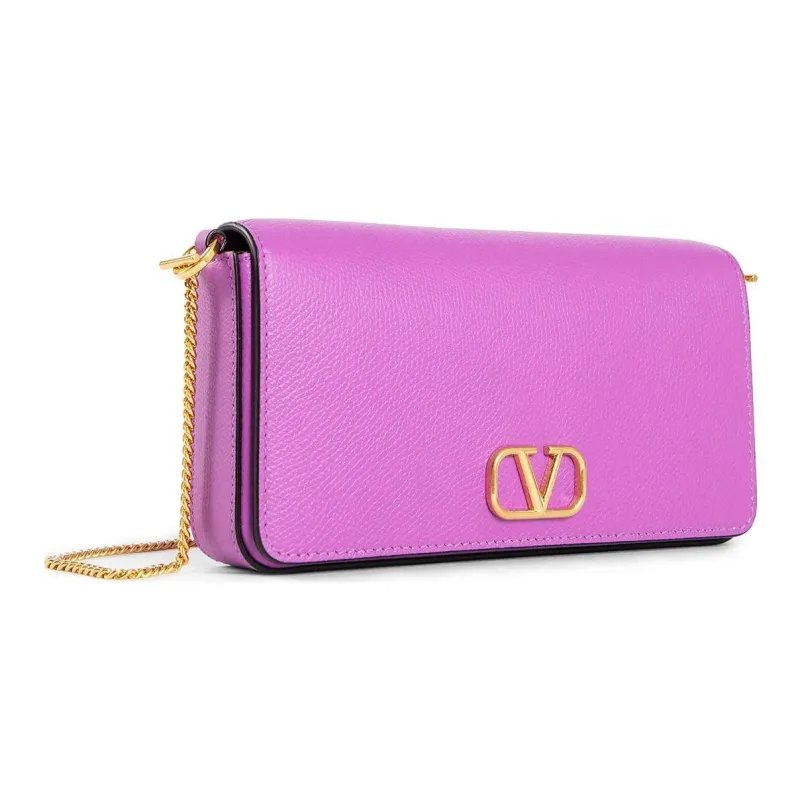 Valentino Locò Calfskin Crossbody Bag Shoulder Bag Mini Women's Purple-1
