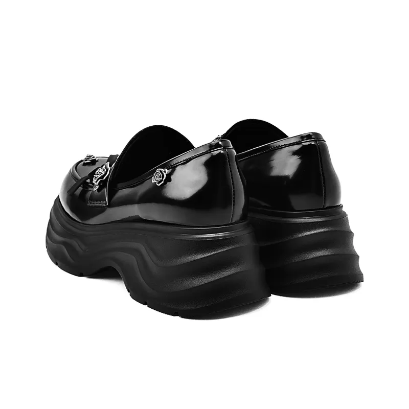 KMD Chunky Heel High Heels 6.5CM Women's Black-3
