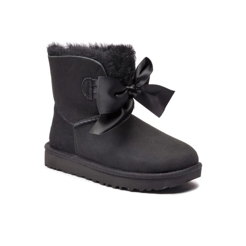 UGG Gita Bow Mini Fleece Lined Black Women's-3