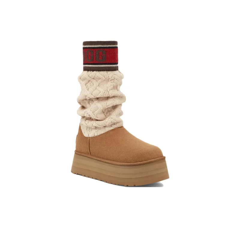 UGG Classic Sweater Letter Boot Chestnut Women's-2