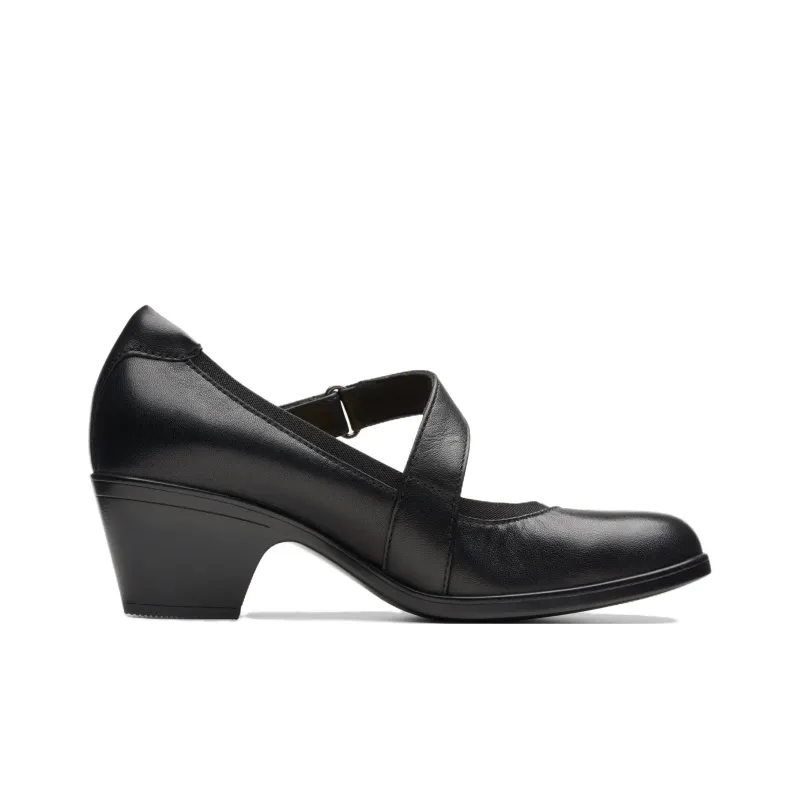 Clarks Block Heel High Heels Women's Black-1