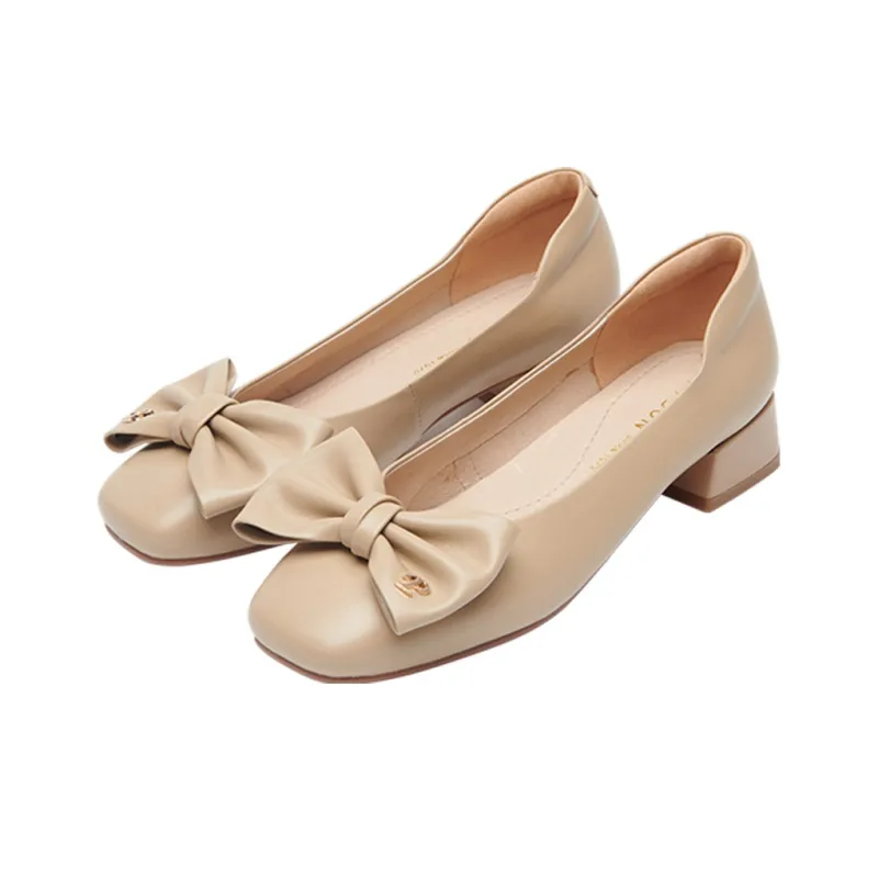 PT'SON Chunky Heel High Heels Heel Height 3.3cm Women's-5