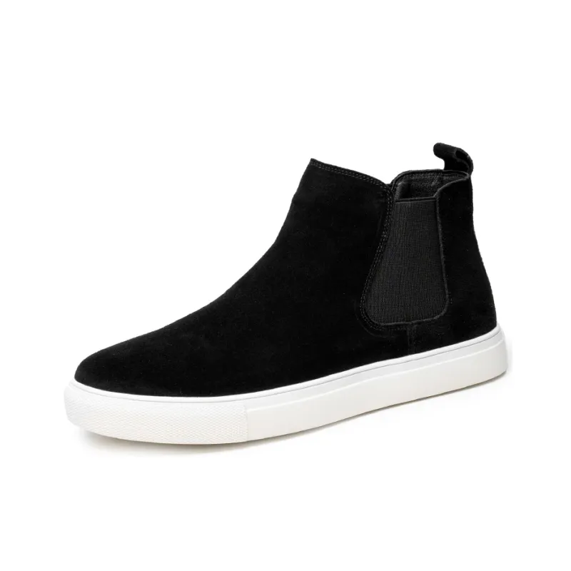 YEDANI Ankle Boots Men Black Base Single Layer Shoes/White Base Unlined Shoes-6