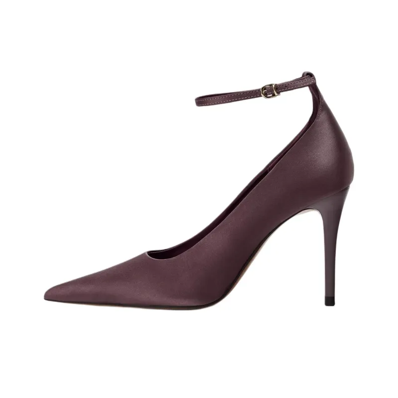 ZARA Slim Heel High Heels 9.5cm Women's Purple-0