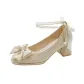 6cm Chunky Heel, Champagne