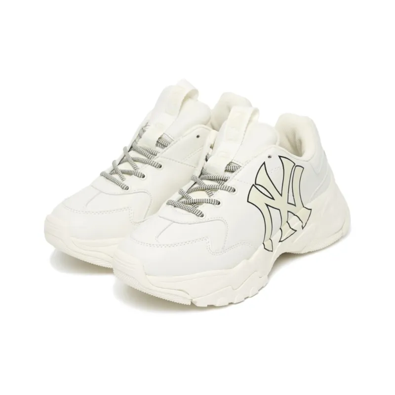 MLB Big Ball Chunky Wear Resistant Height Increasing Low Top Chunky Sneakers Unisex White-2