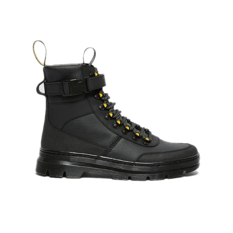 Dr.Martens Combs Tech Coated Canvas Casual Boots 'Black Yellow'-1