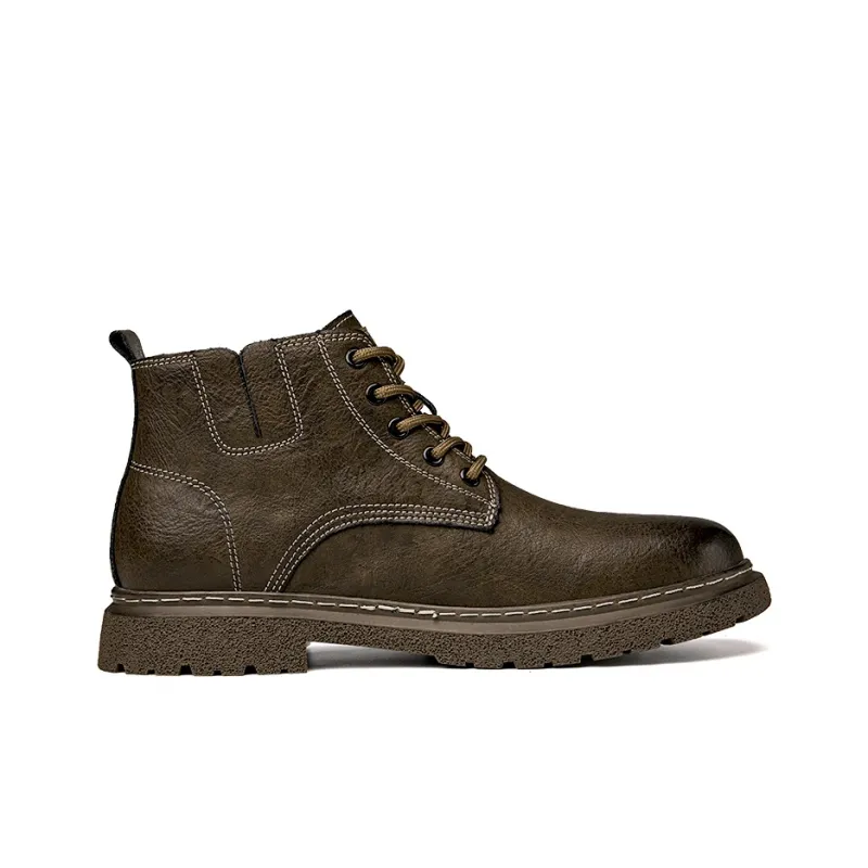 Wen Nai Ankle Boots Men Black/Khaki-18