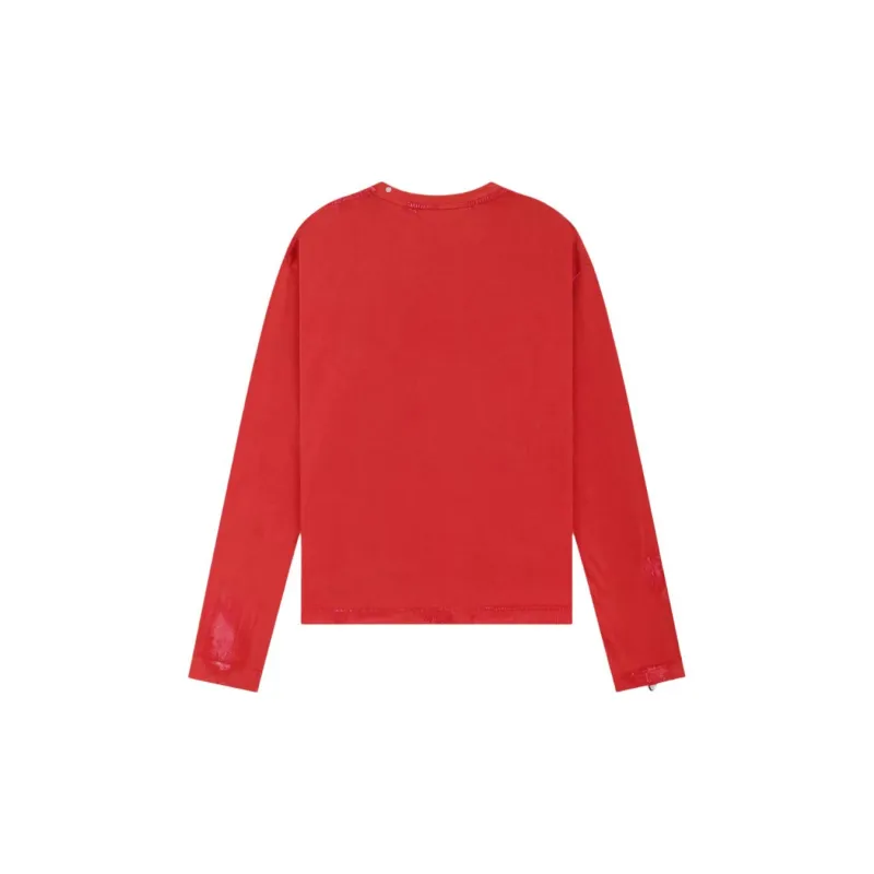 WE11DONE FW24 T Shirt Unisex Red-1