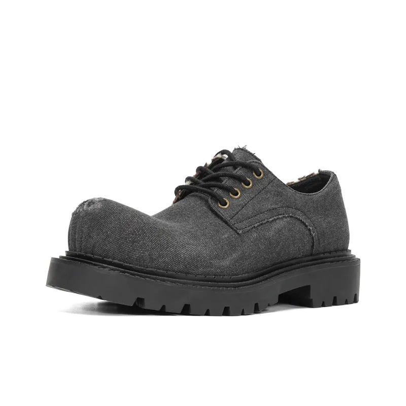 CROOKED CARD Anti Slip And Wear Resistant Height Increasing Low Top Casual Shoes Unisex Gray-2