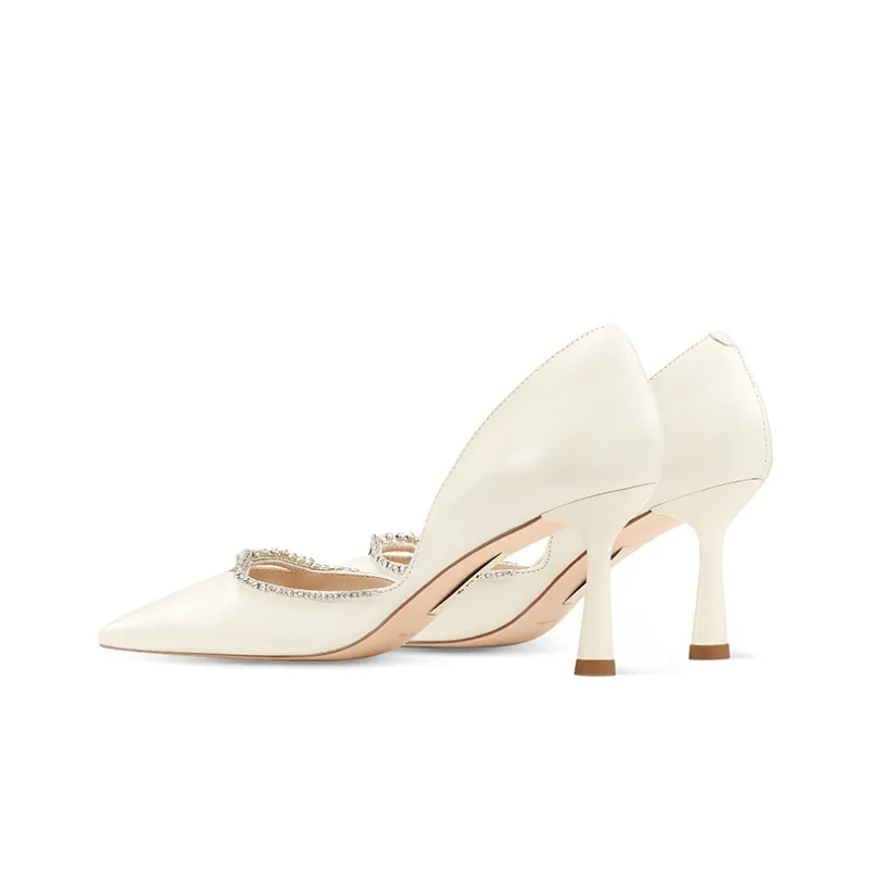 7or9 Early Snow Slim Heel Air Cotton High Heels 7cm Women's Milk White-2