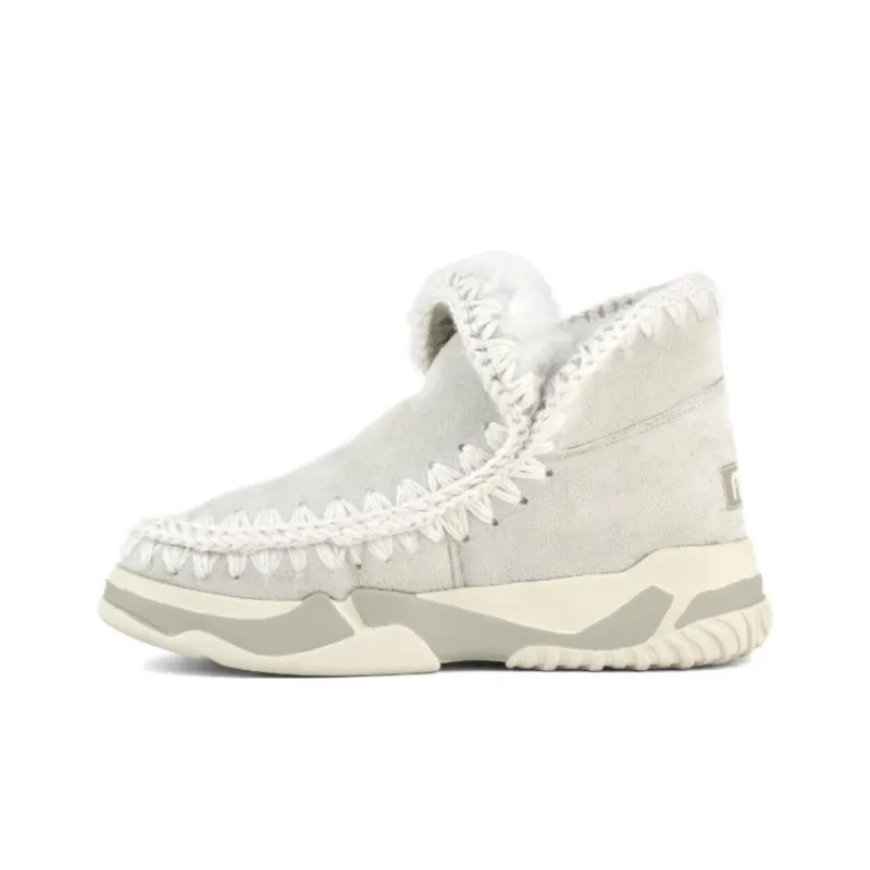 MOU Eskimo Trainer Ankle Boots Women's White Gray-0