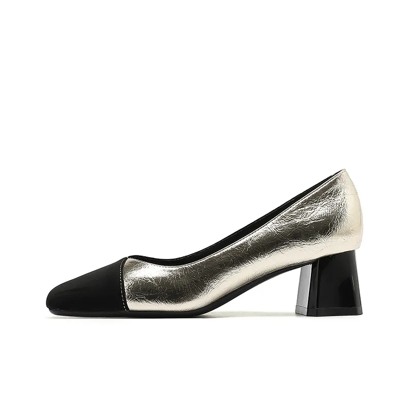 Zubumei Chunky Heel High Heels 5CM Women's-0