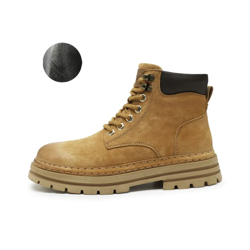 Qiandongmeili Martin Boots Men Gold/Khaki-9
