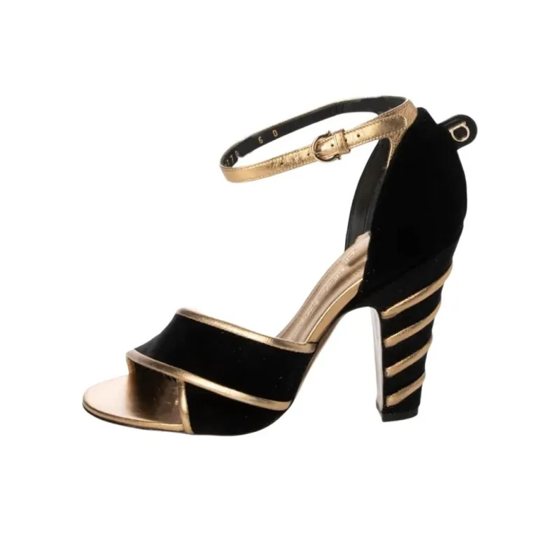 FERRAGAMO Salvatore One Strap Sandals 10cm Women's Black-0