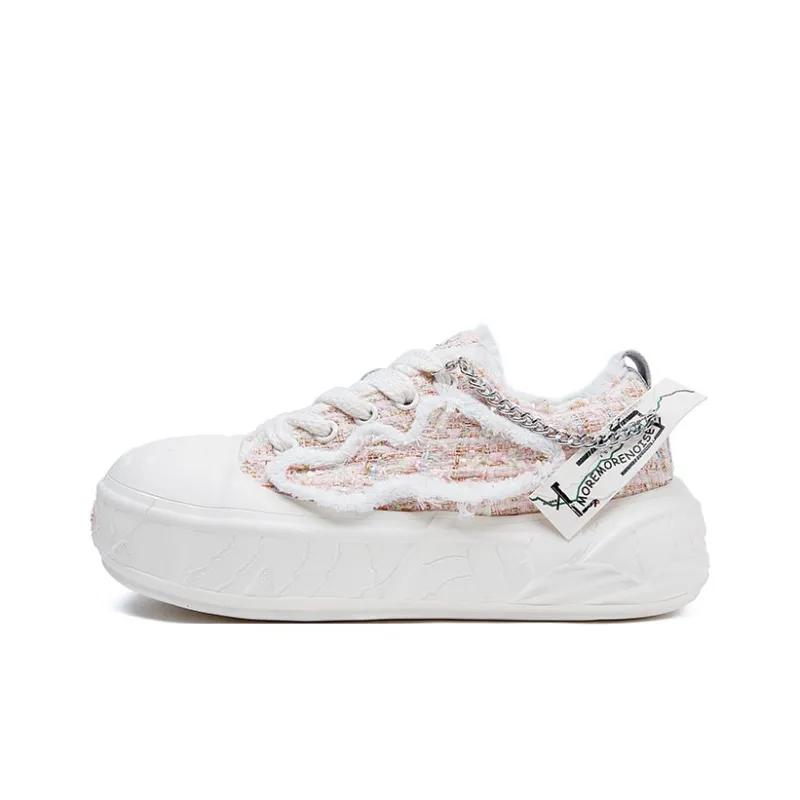 MOREMORENOISE Canvas Shoes Women's Low Top White-1