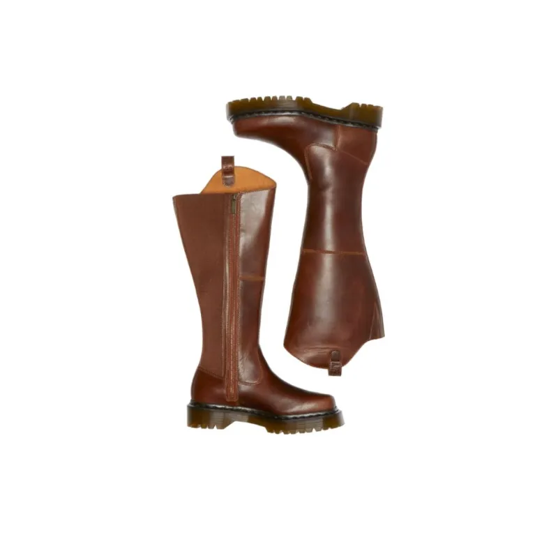 Dr.Martens Knee high Boots 3.5cm Women's Red Brown-4