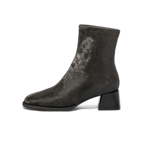 BELLE Ankle Boots 4.5cm Women's Black Beige Light Gray