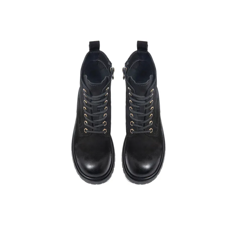 COMELY Martin Boots Women's Black/Khaki-8