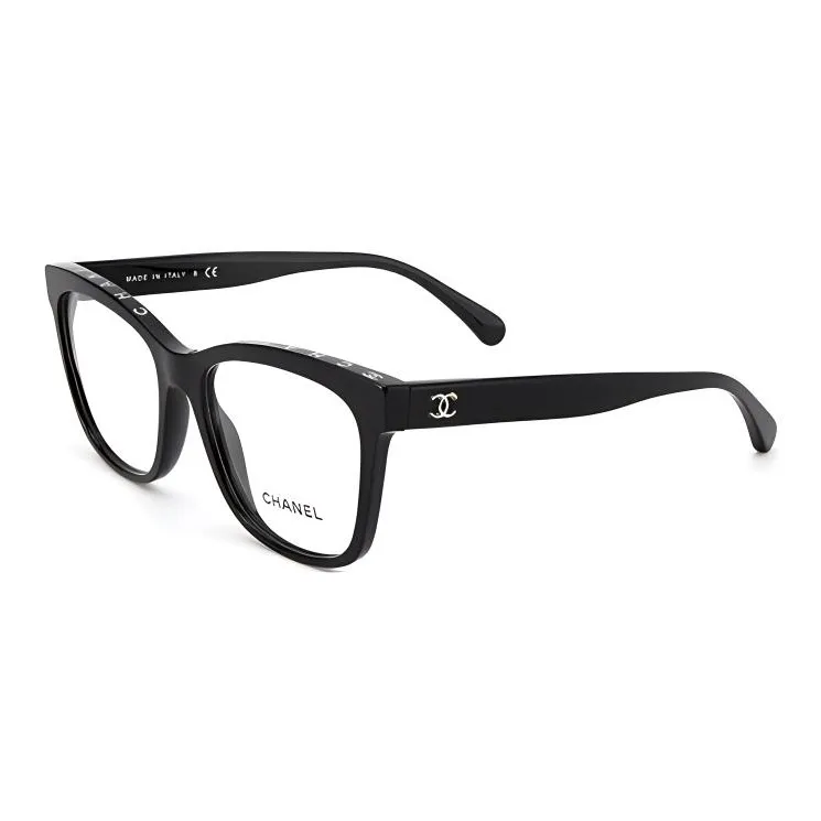 CHANEL Plate Frame Square Eyeglass Frames Women's Black-0