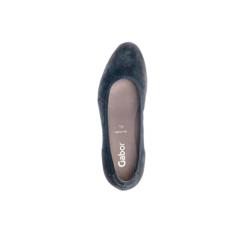 Gabor Wedge Heel High Heels 4cm Women's Marine Blue-3