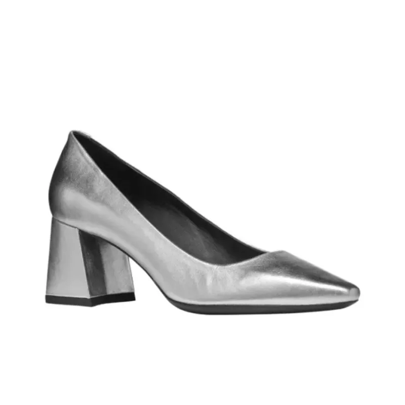 GEOX Giselda Chunky Heel High Heels 6.5cm Women's Silver-1