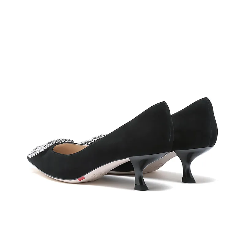Staccato Starlit Dusk Flared Heel High Heels 5cm Women's Noble Black-2