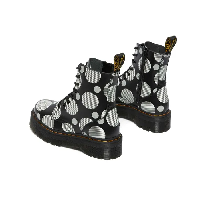 Dr.Martens Jadon Polka Dot Smooth Leather Platform Boots 'Black' Women's-4