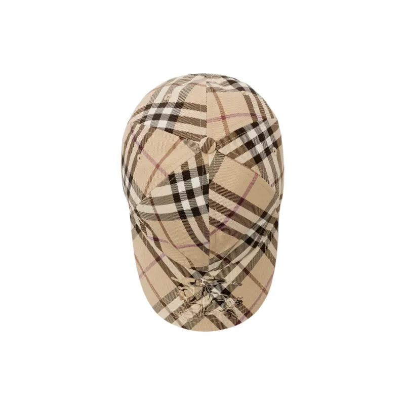 Burberry Logo Detailed Checked Curved Peak Cap-2