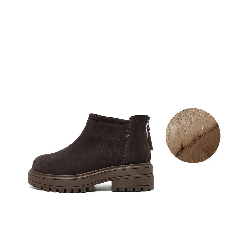 OULISASI Ankle Boots Women's Caramel/Coffee/Black-7