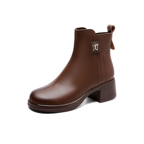 Shoe Cabinet Floral Language Ankle Boots Women's