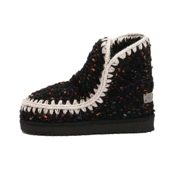 K.D.KENAZ Warm Wear Resistant And Slip Resistant Coverage Snow Boots Women's Black