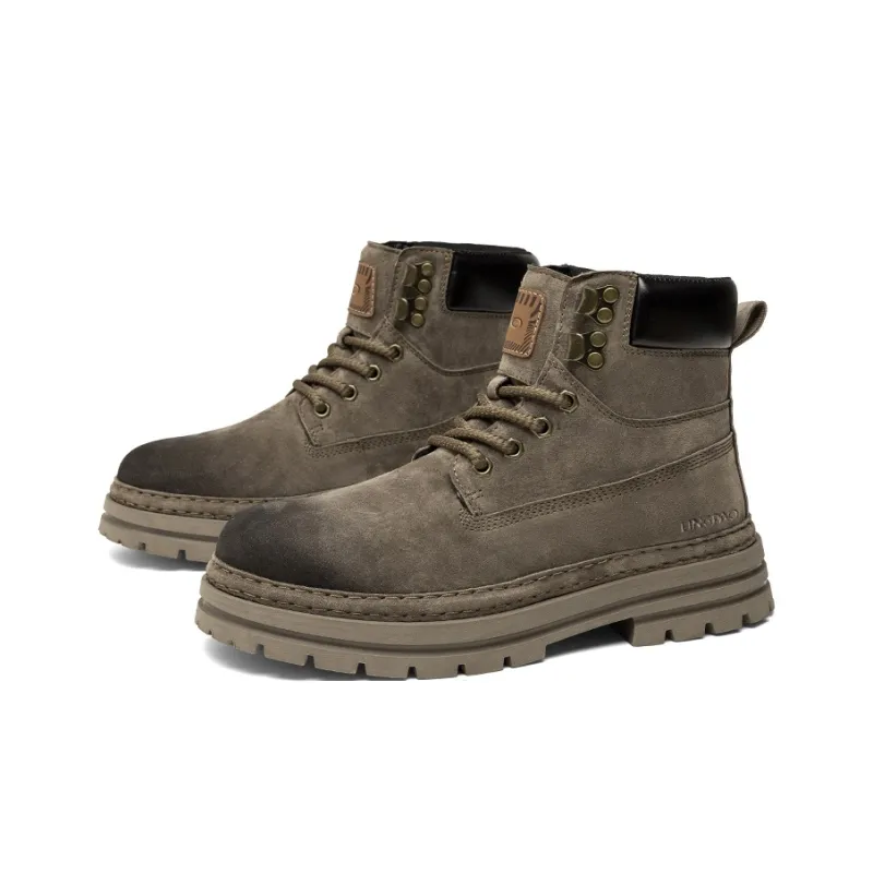 LINGPAO Martin Boots Men Gold/Khaki-5