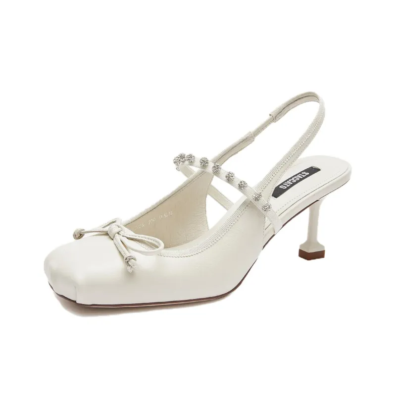 Staccato Floating Light Ballet Slim Heel Round Tip High Heels 7.5cm Women's-5