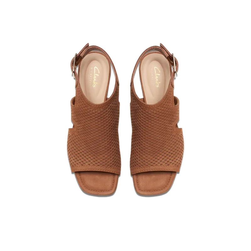 Clarks Siara 65 Flow Chunky Heel High Heels 6.5cm Women's Tan-3