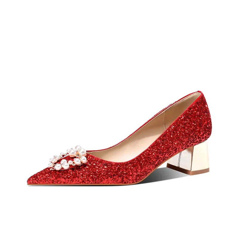 MEIAI Chunky Heel High Heels 6.5cm Women's-8