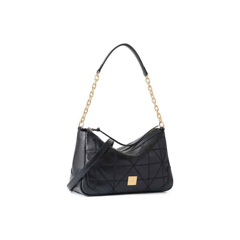 Montagut Sheepskin Shoulder Bag, Crossbody Bag, Shoulder Bag Regular Women's Stone Gray/Acorn/Coconut Milk White/Black-16