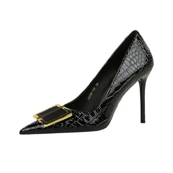 BIGTREE Slim Heel High Heels 9cm Women's Black