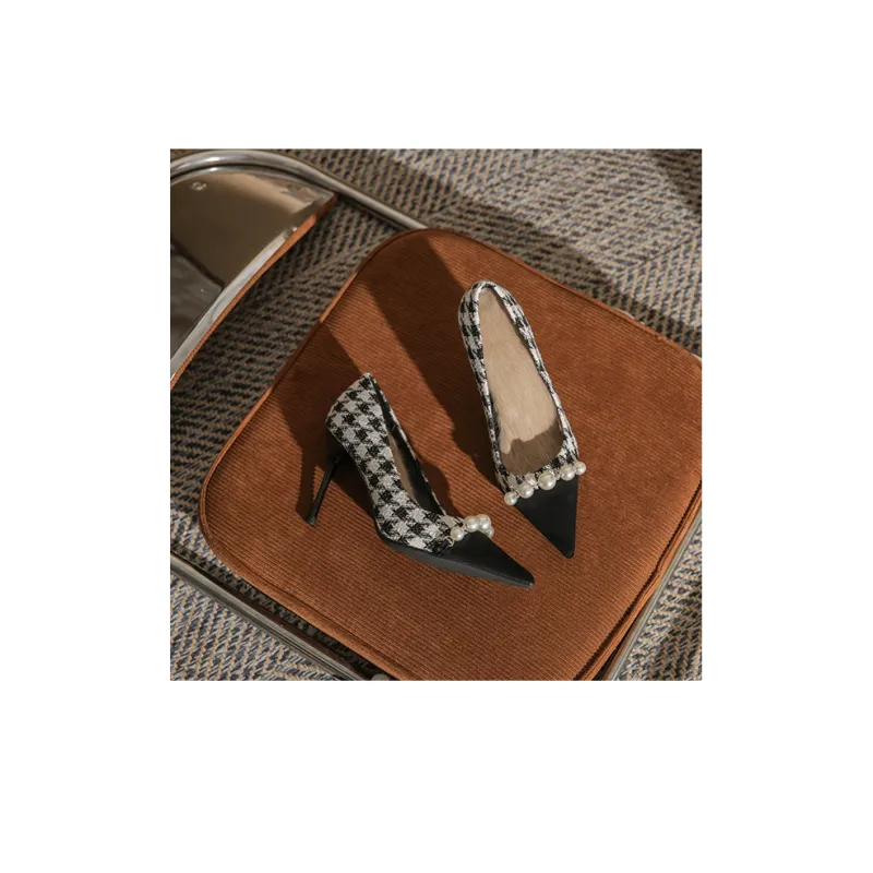 Ainer cat Slim Heel High Heels 7cm Women's-4