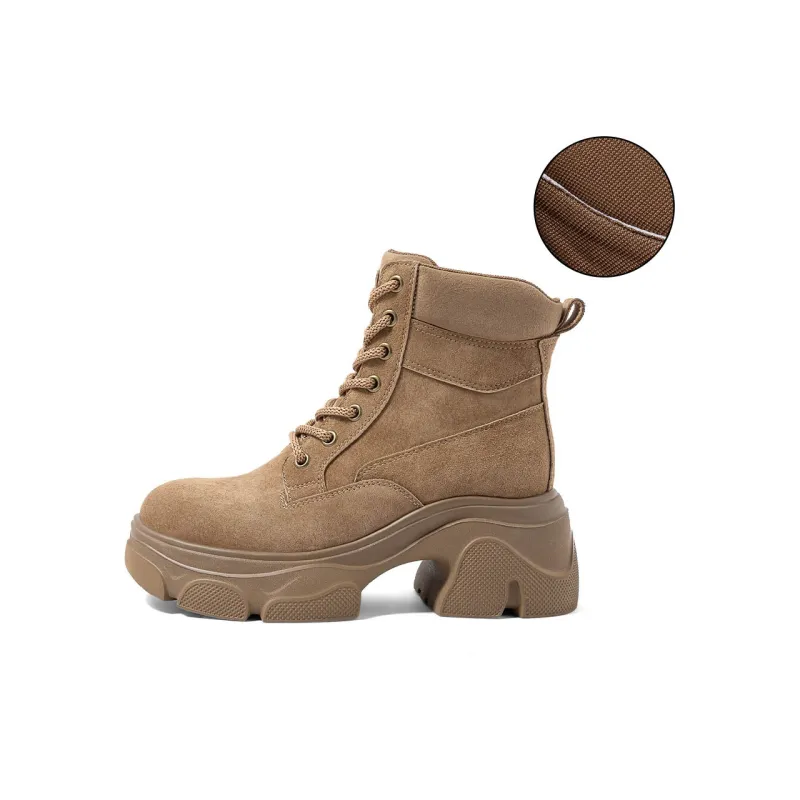 COMELY Martin Boots Women's Khaki/Yellow-7