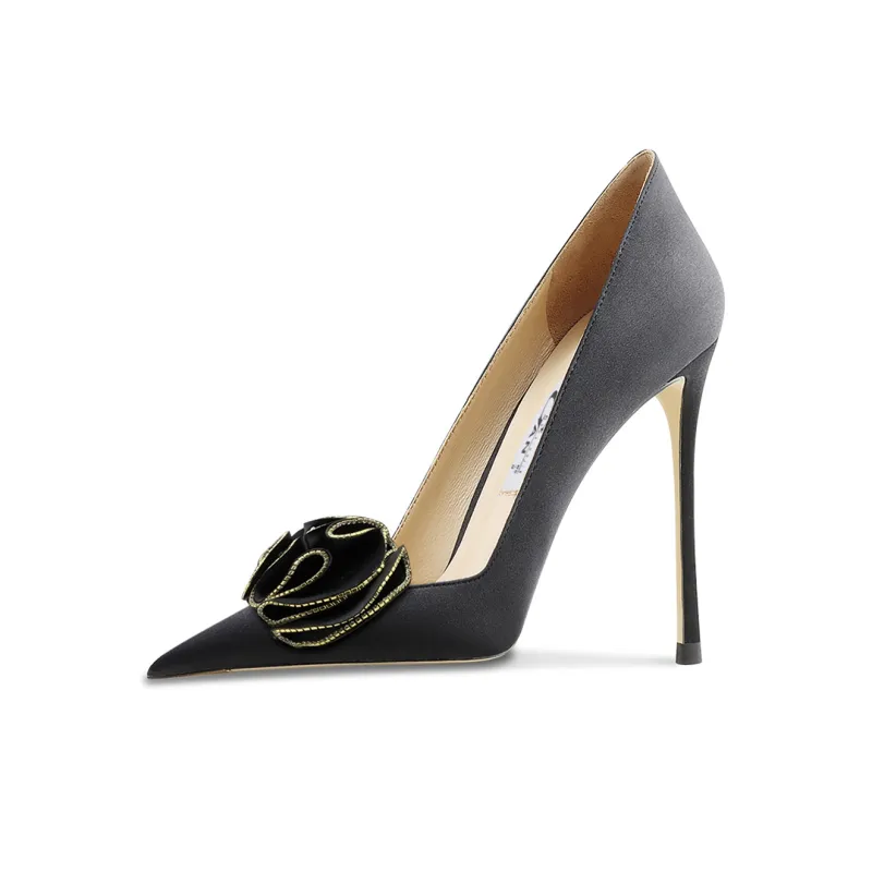 Ganxiaojie Slim Heel High Heels Women's Black-8