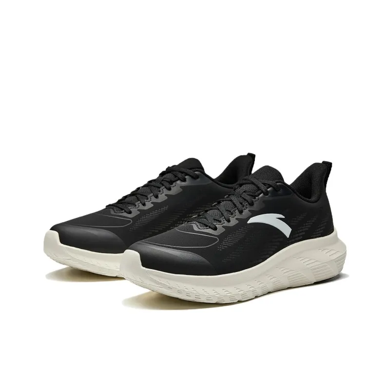 Anta Running Collection Non-slip Wear-resistant Shock Absorption Low-Top Casual Running Shoes Men's Black White-3