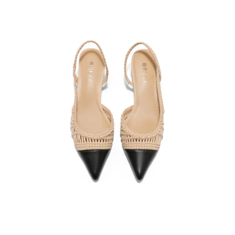 BELLE Slim Heel High Heels 4.5cm Women's Apricot, Ecru-2
