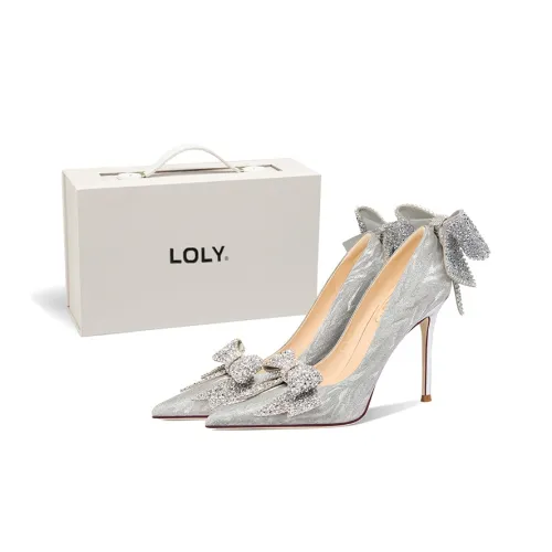 LOLY High Heels Princess Style Crystal Shoes Gift Date Bestie Girlfriend Women's Silver