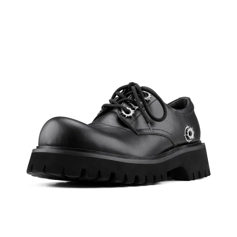 HANQIAORIJI Future Series Wear Resistant Height Increasing Low Top Casual Shoes Unisex Black-1