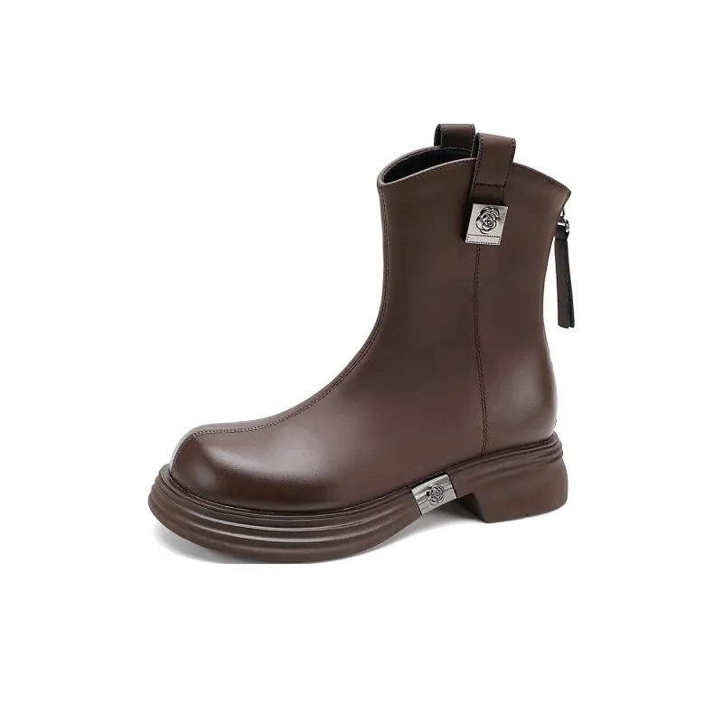 FOXER Ankle Boots Women's Black/Brown-5